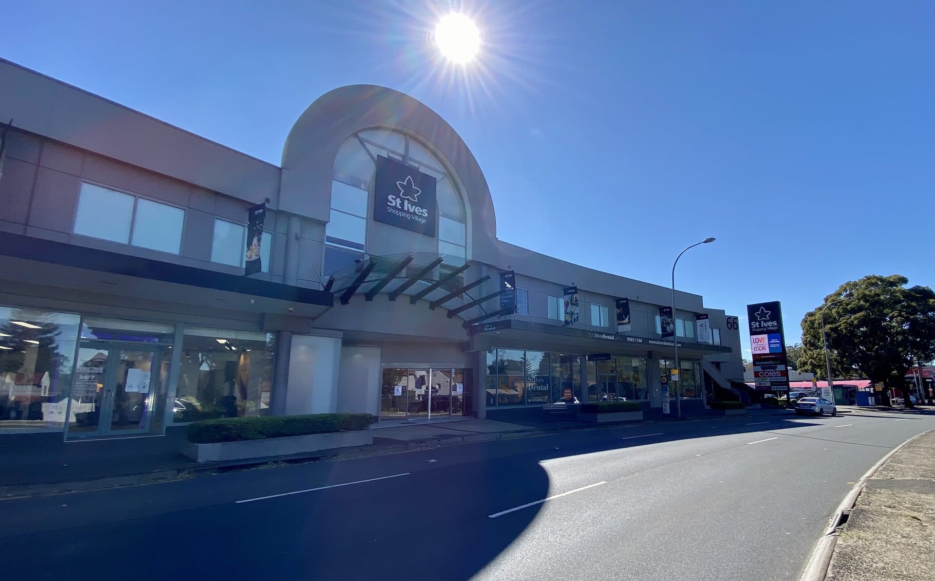 St Ives Shopping Village on Mona Vale Road, the heart of the garden suburb HelloTech covers for computer repairs and Wi-Fi
